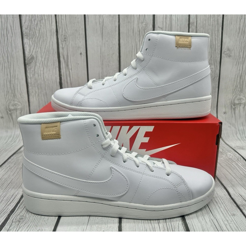 Nike Women's Court Royale 2 Mid Triple White Size 10.5 CT1725‑100